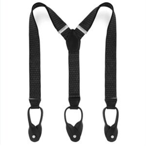 Black button suspenders. One size fits most. Brand new, never used.